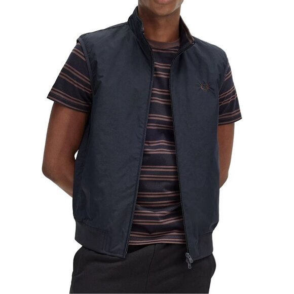 Fred Perry Men's The Brentham Gilet Zip Front Lined Vest Polyamide